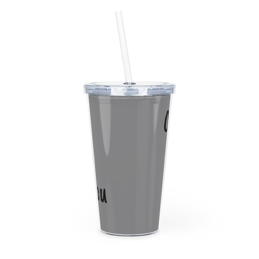 Plastic Tumbler with Straw