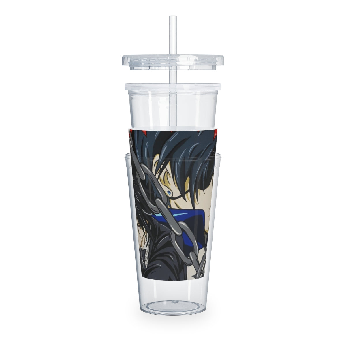 Plastic Tumbler with Straw