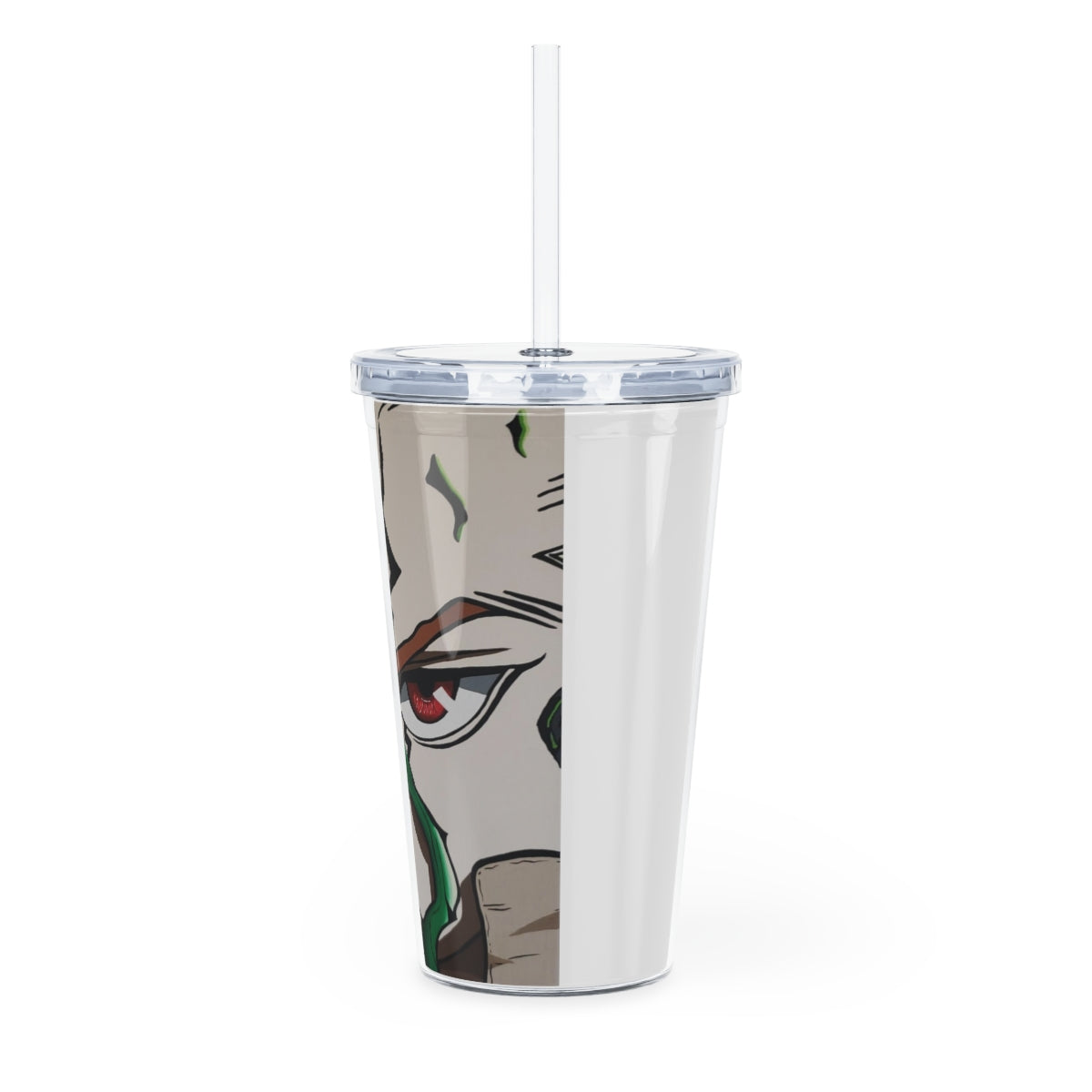 Plastic Tumbler with Straw