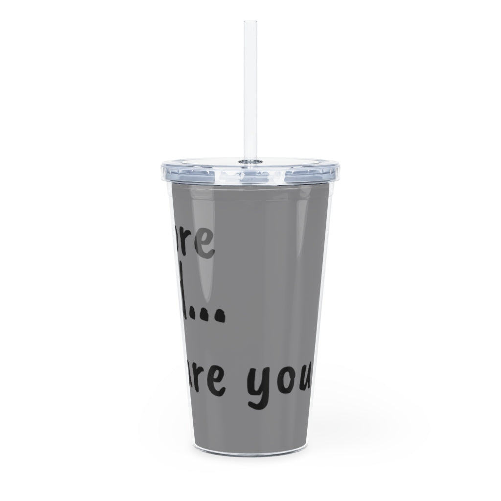 Plastic Tumbler with Straw