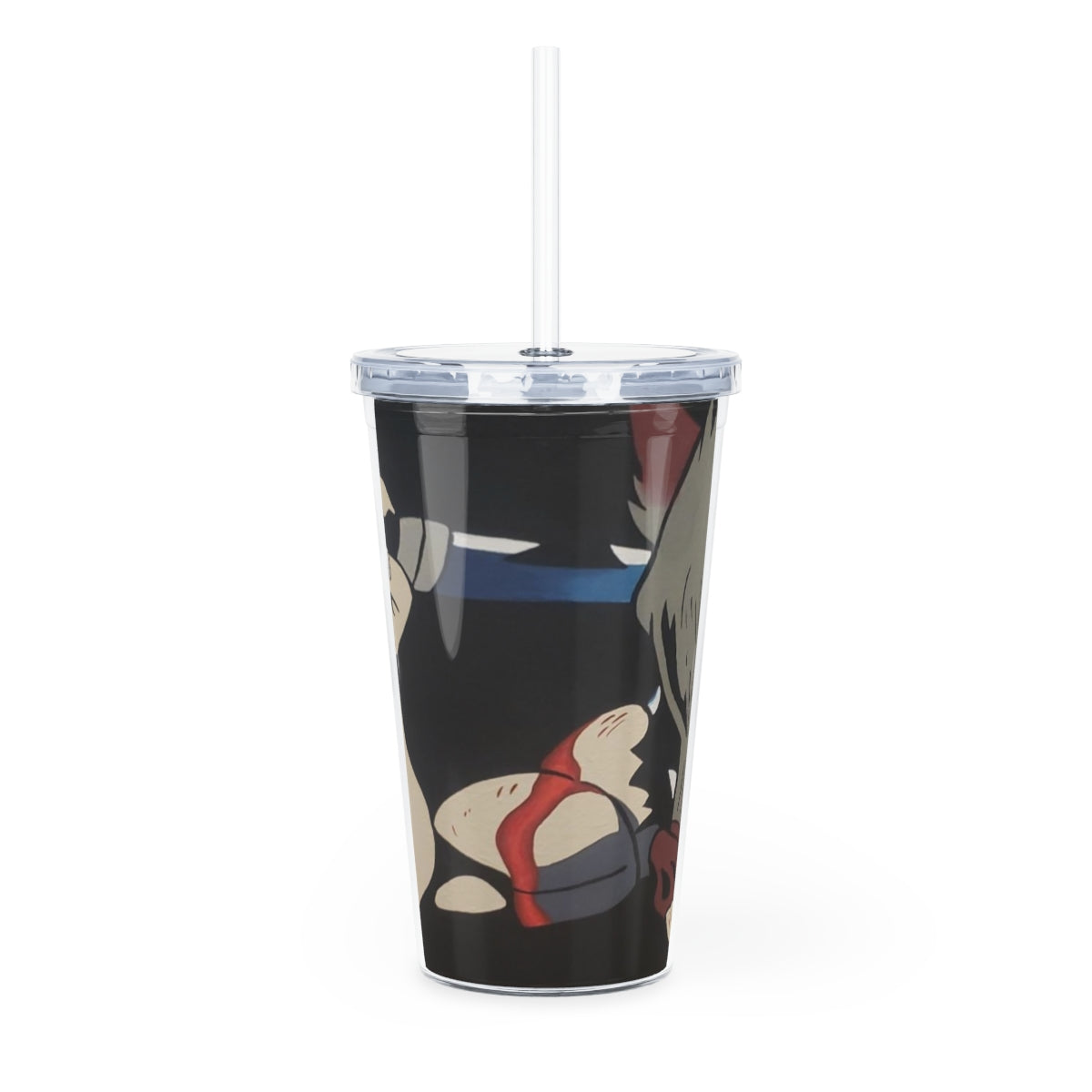 Plastic Tumbler with Straw