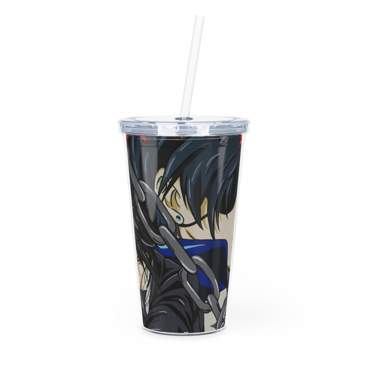 Plastic Tumbler with Straw