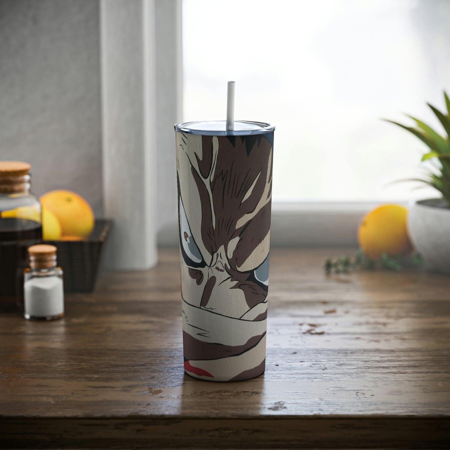 Skinny Steel Tumbler with Straw, 20oz