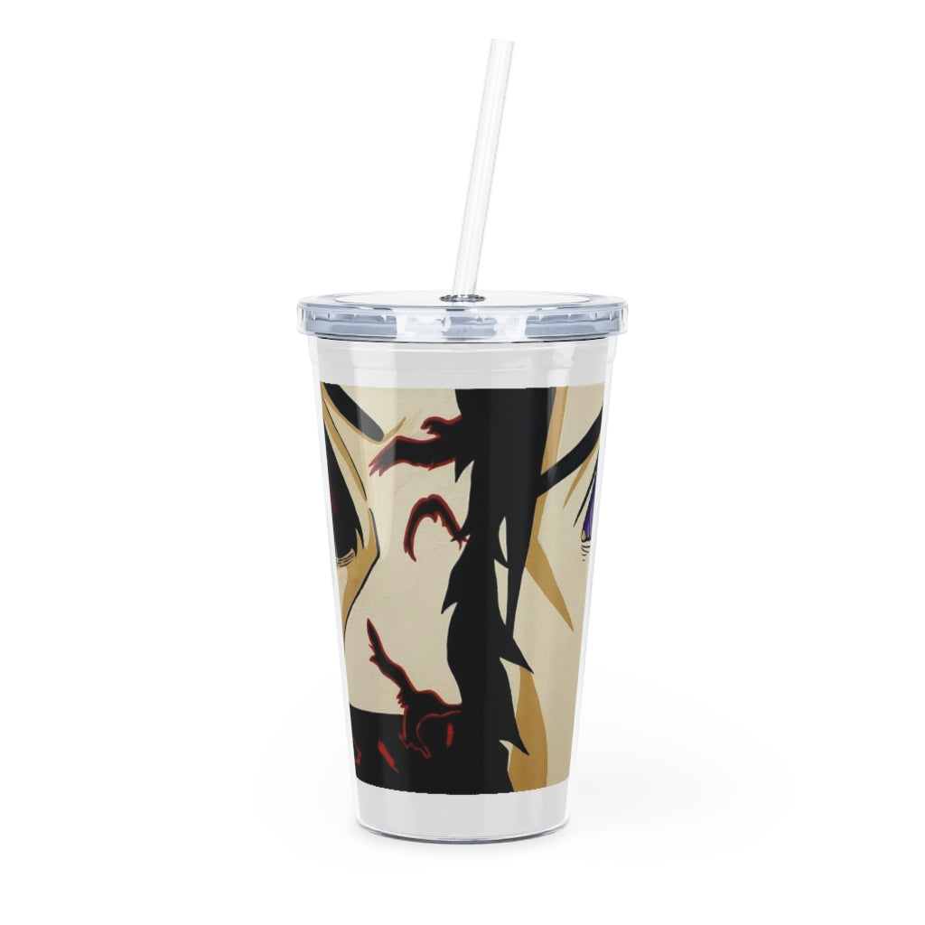 Plastic Tumbler with Straw