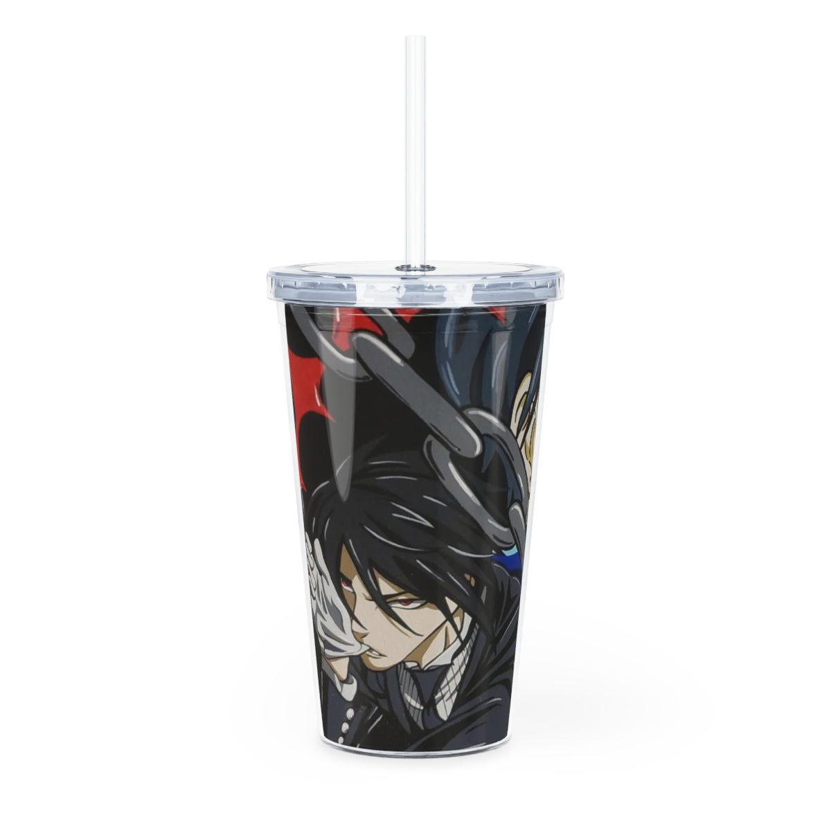 Plastic Tumbler with Straw