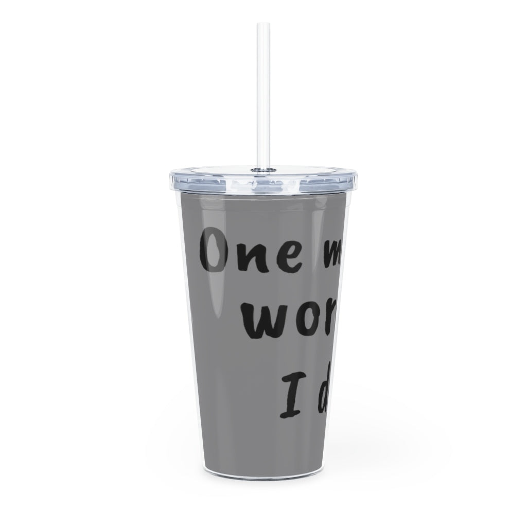 Plastic Tumbler with Straw