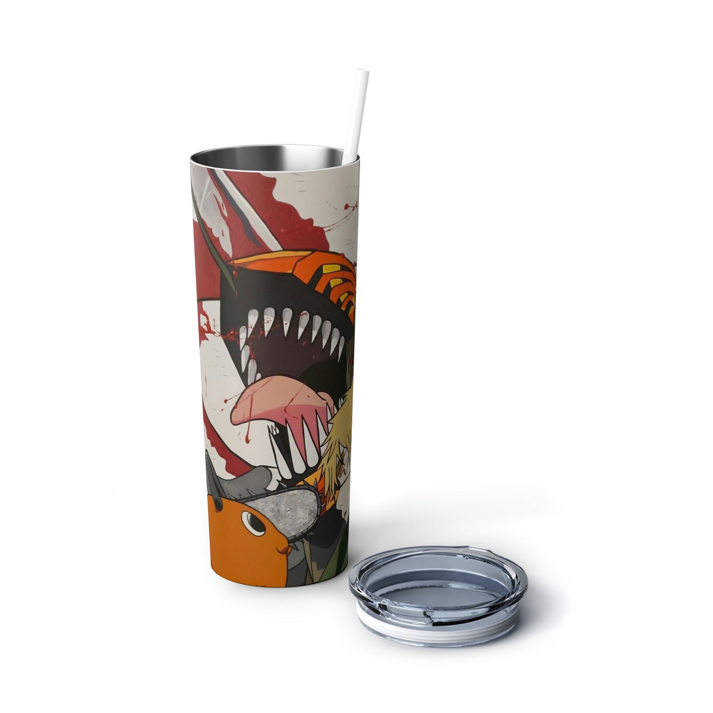 Skinny Steel Tumbler with Straw, 20oz