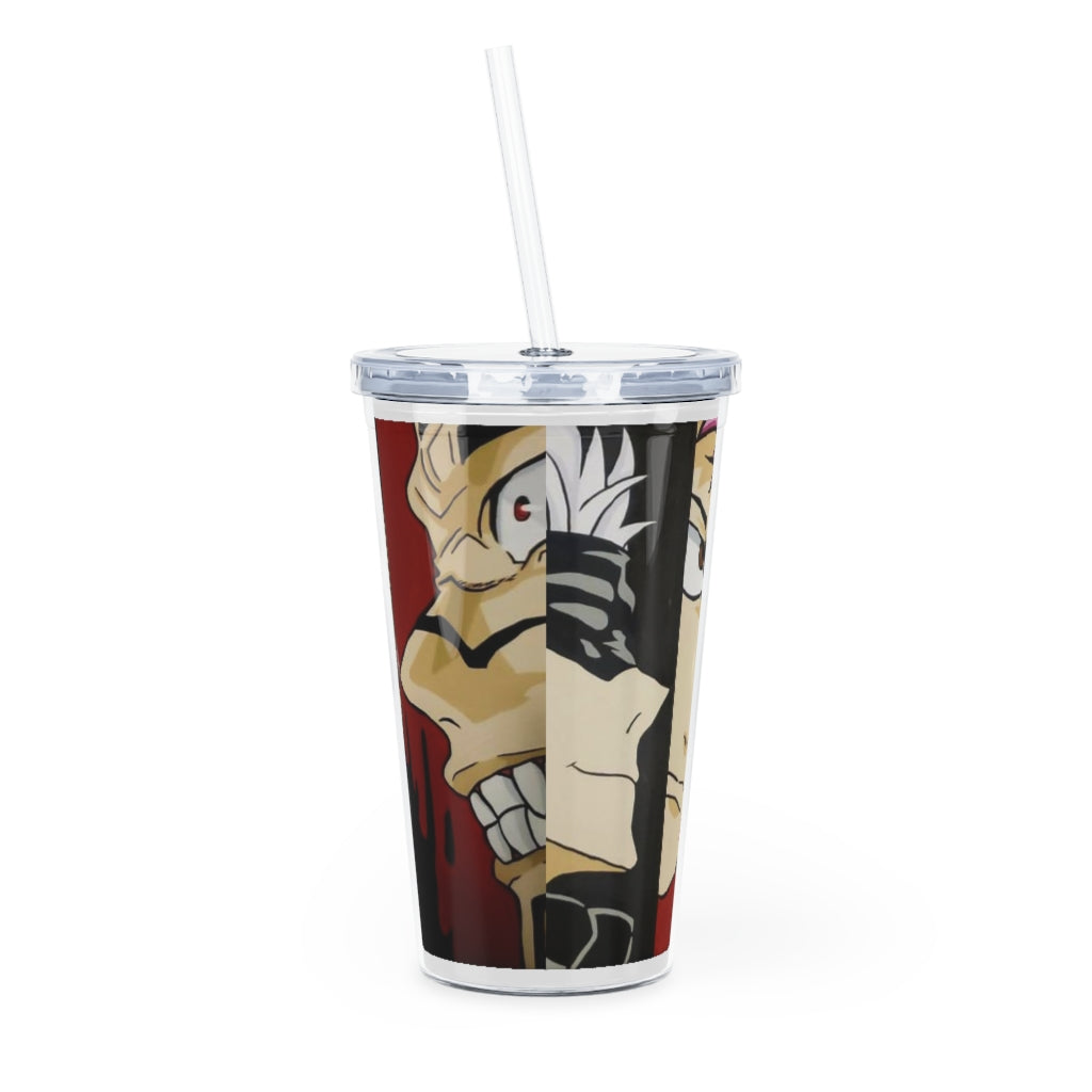 Plastic Tumbler with Straw